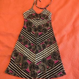 Flowered halter dress